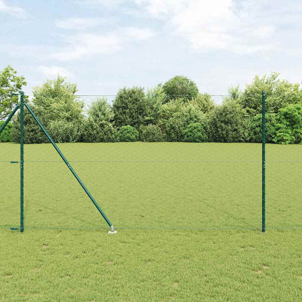 Vidaxl afrasteringspaal groen 10 x 1,6 m (50 mm gaas) staal en pvc