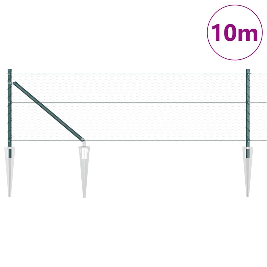 Vidaxl afrasteringspaal groen 25 x 0,8 m (25 mm gaas) staal en pvc