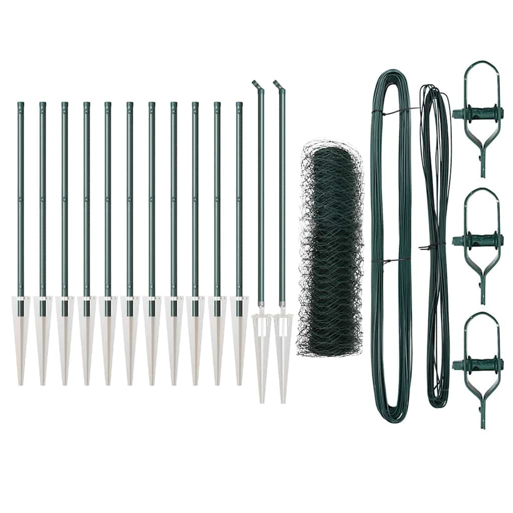 Vidaxl afrasteringspaal groen 25 x 0,8 m (36 mm gaas) staal en pvc