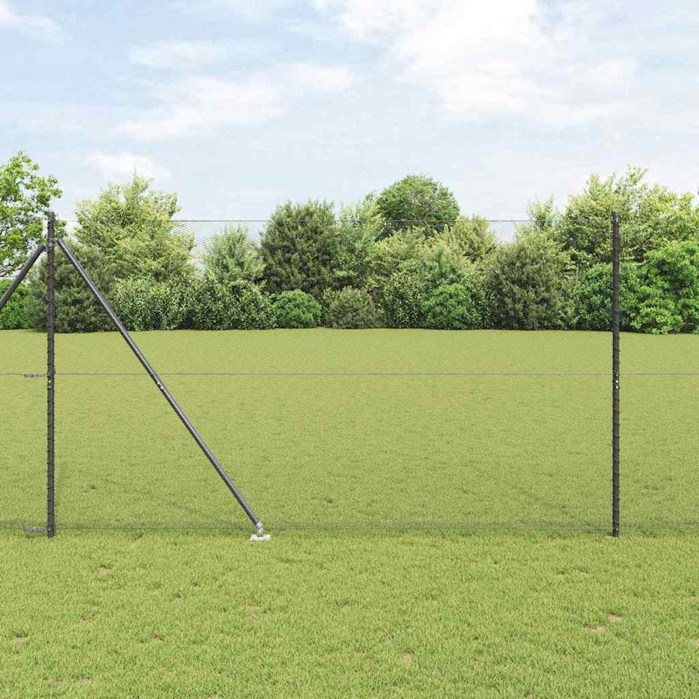 Vidaxl afrasteringspaal grijs 10 x 1,6 m (13 mm gaas) staal en pvc
