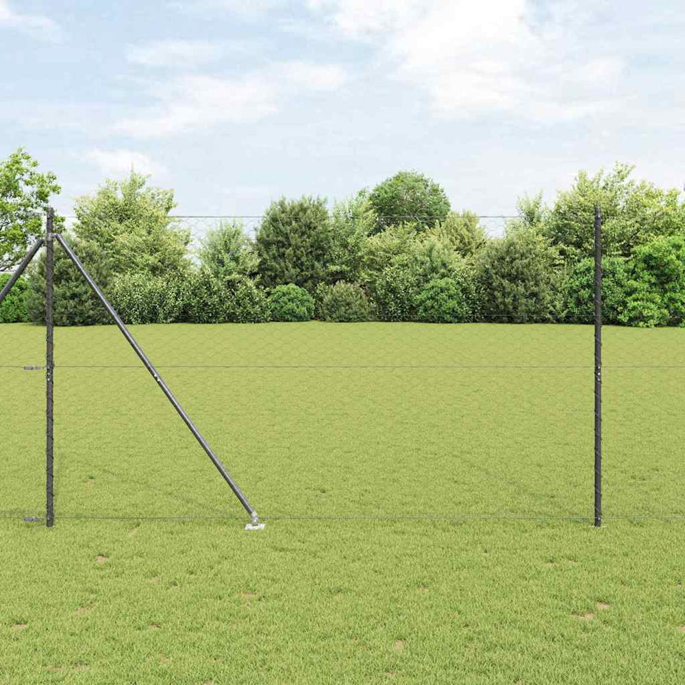 Vidaxl afrasteringspaal grijs 10 x 1,6 m (50 mm gaas) staal en pvc