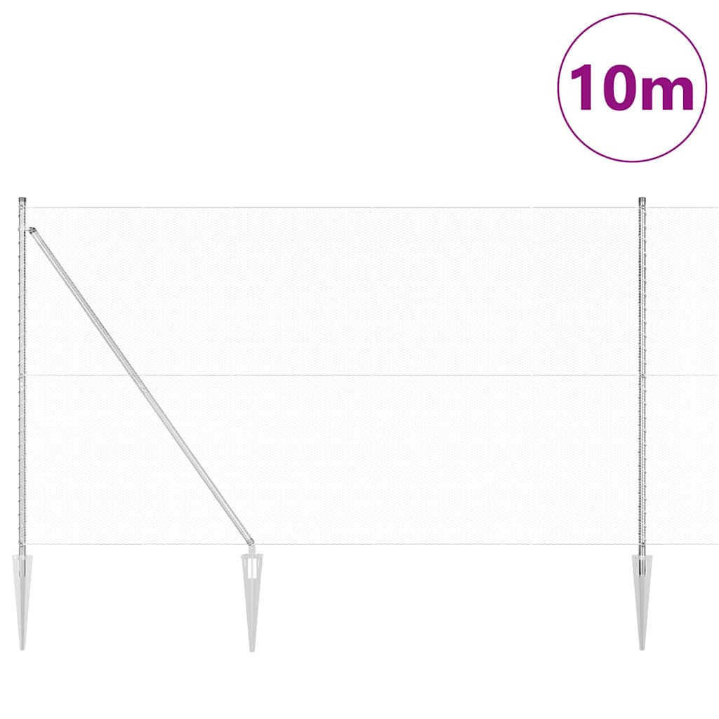 Vidaxl afrasteringspaal zilver 10 x 1,6 m (13 mm gaas) staal