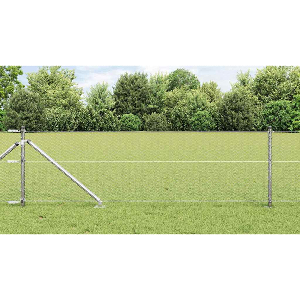 Vidaxl afrasteringspaal zilver 25 x 0,6 m (25 mm gaas) staal