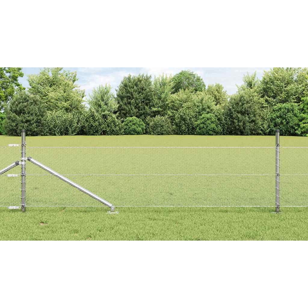 Vidaxl afrasteringspaal zilver 25 x 0,8 m (13 mm gaas) staal