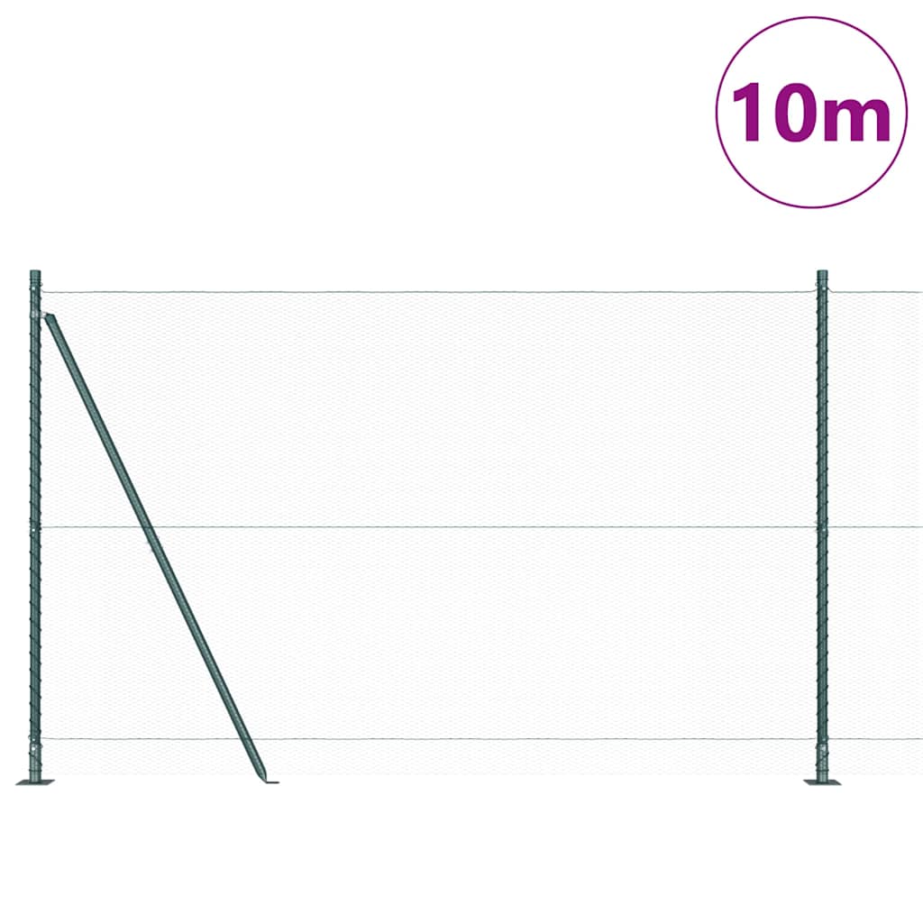 Vidaxl afrasteringspaal groen 10 x 1,5 m (13 mm gaas) staal en pvc