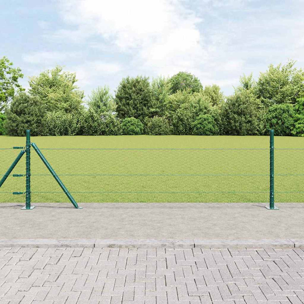 Vidaxl afrasteringspaal groen 25 x 0,4 m (25 mm gaas) staal en pvc