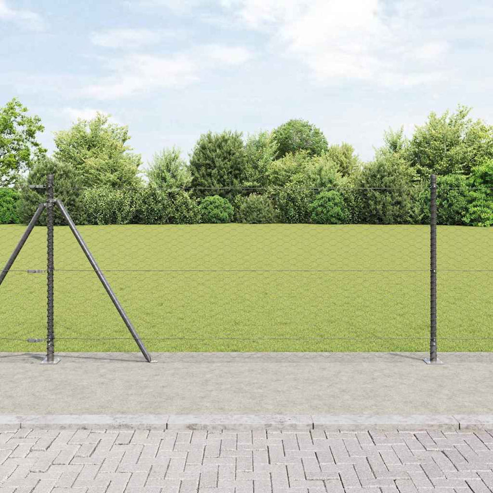 Vidaxl afrasteringspaal grijs 25 x 1 m (36 mm gaas) staal
