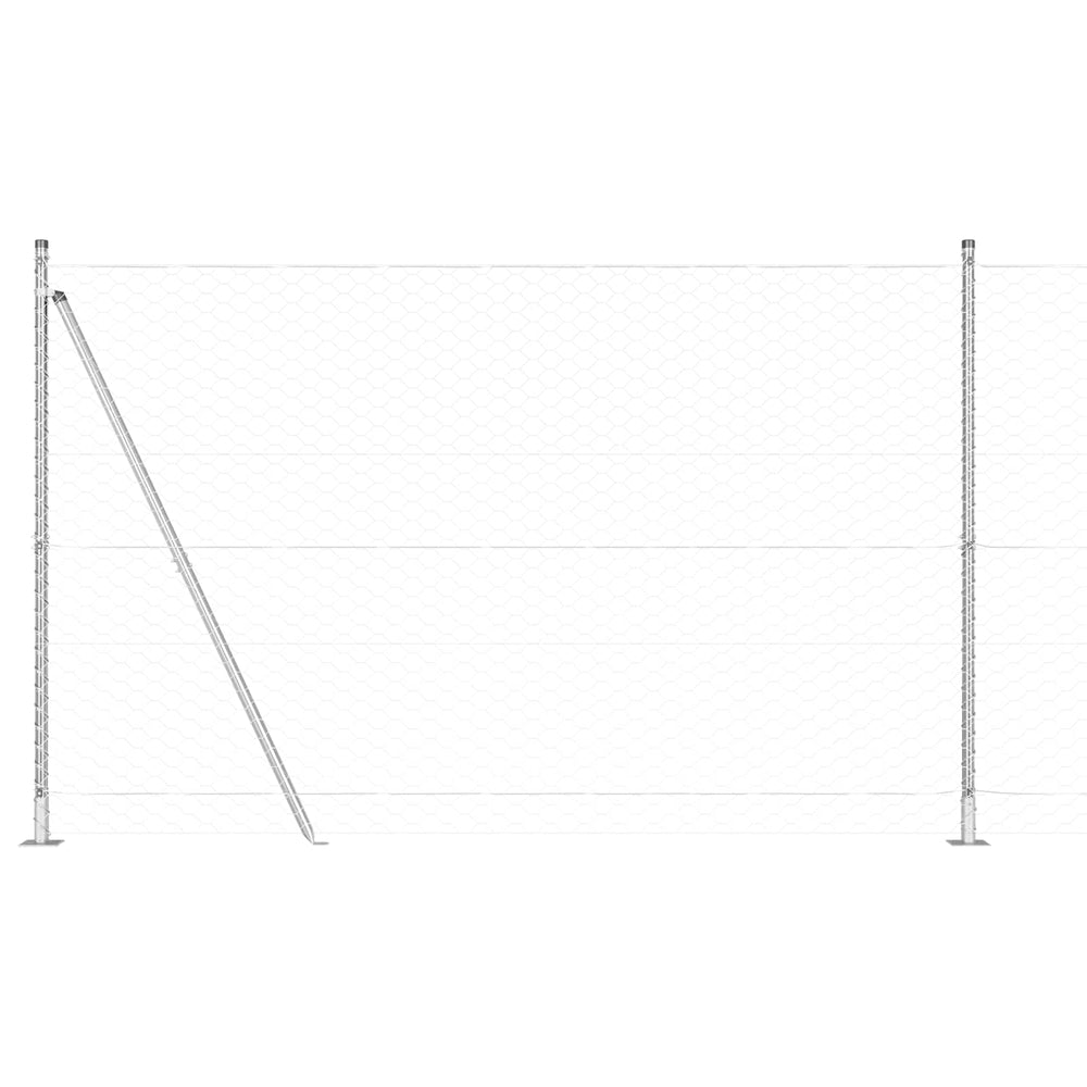 Vidaxl afrasteringspaal zilver 10 x 1,5 m (50 mm gaas) staal