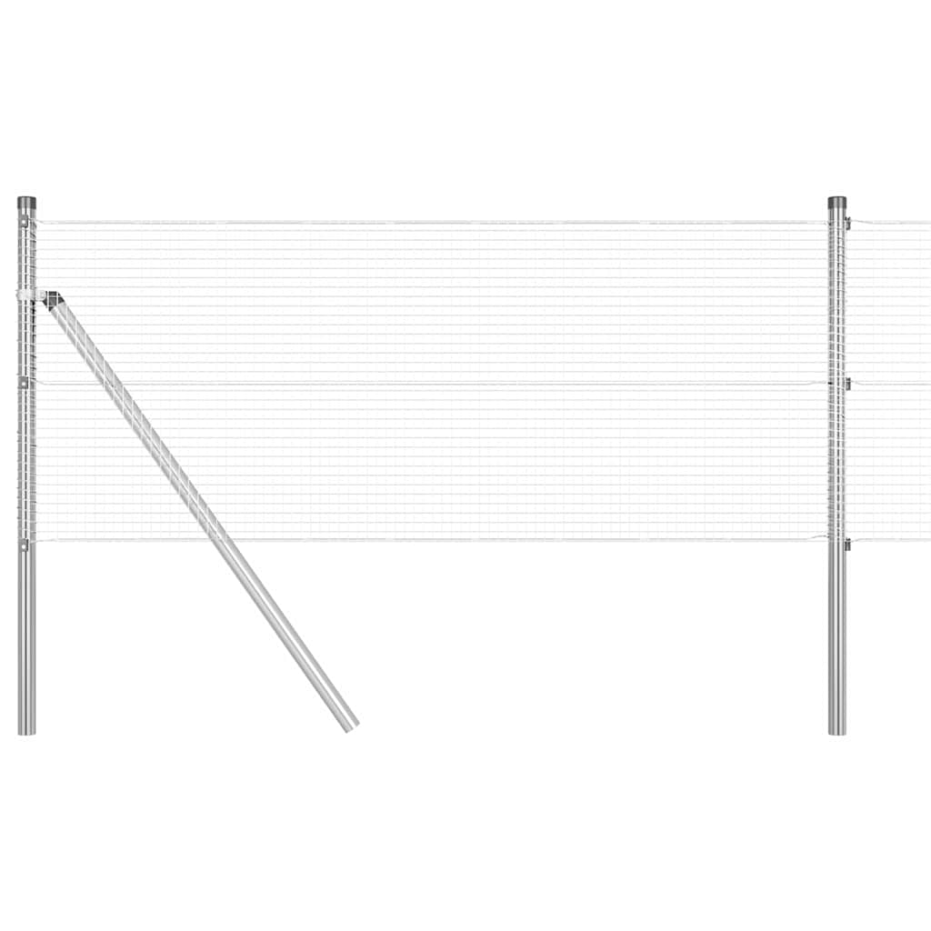 Vidaxl afrasteringspaal zilver 10 x 0,5 m (16 x 16 mm gaas) staal