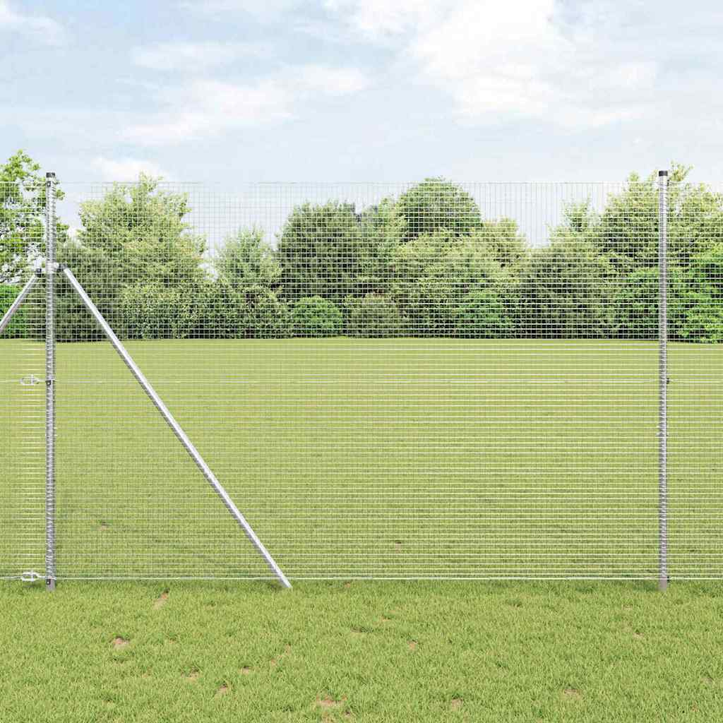 Vidaxl afrasteringspaal zilver 10 x 1,5 m (19 x 19 mm gaas) staal