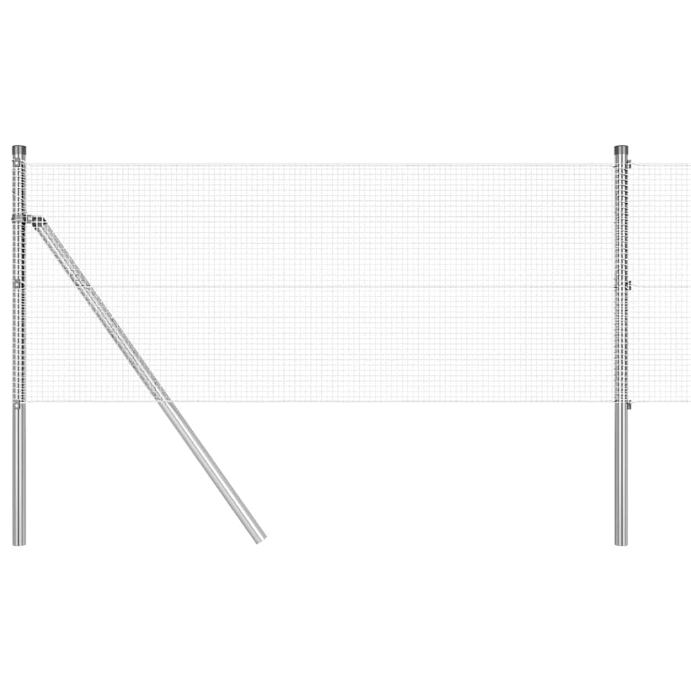Vidaxl afrasteringspaal zilver 25 x 0,8 m (12 x 12 mm gaas) staal