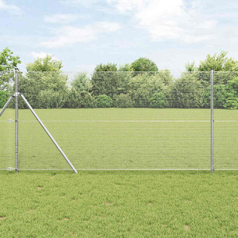 Vidaxl afrasteringspaal zilver 25 x 1,2 m (16 x 16 mm gaas) staal