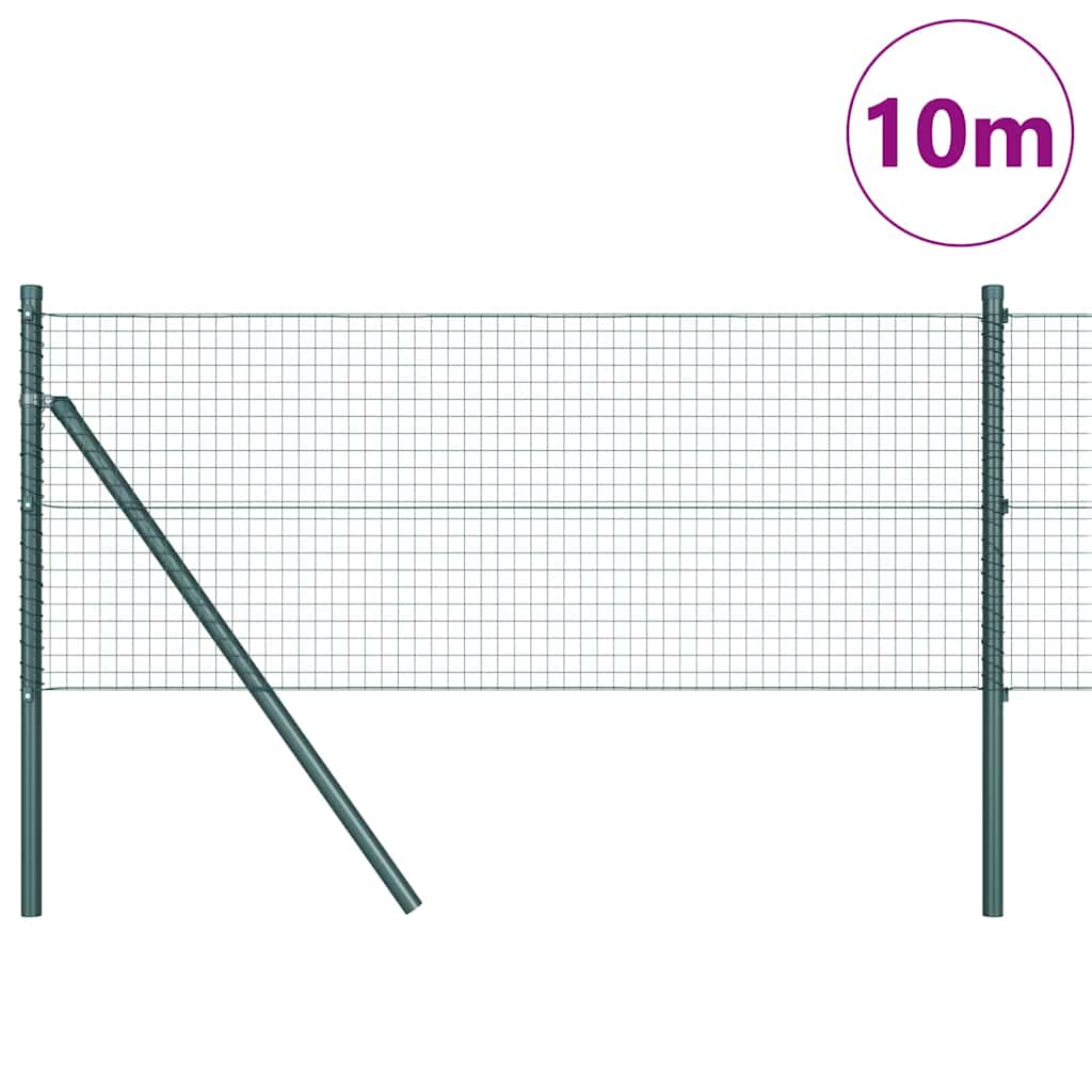 Vidaxl afrasteringspaal groen 10 x 0,5 m (25 x 25 mm gaas) staal