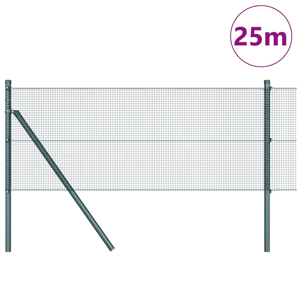 Vidaxl afrasteringspaal groen 25 x 0,4 m (12 x 12 mm gaas)