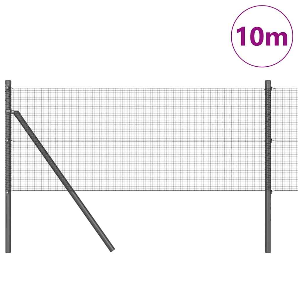 Vidaxl afrasteringspaal grijs 10 x 0,5 m (12 x 12 mm mesh) staal