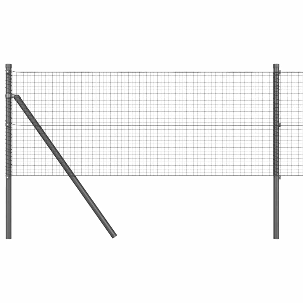 Vidaxl gelast draadhek met grondbevestiging 10 x 0,5 m grijs mesh
