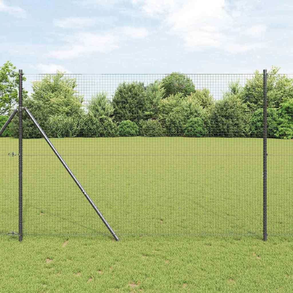 Vidaxl afrasteringspaal grijs 10 x 1,5 m (25 x 25 mm gaas) staal