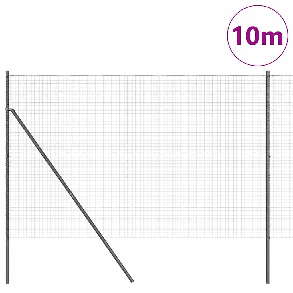 Vidaxl afrasteringspaal grijs 10 x 1,5 m (25 x 25 mm gaas) staal