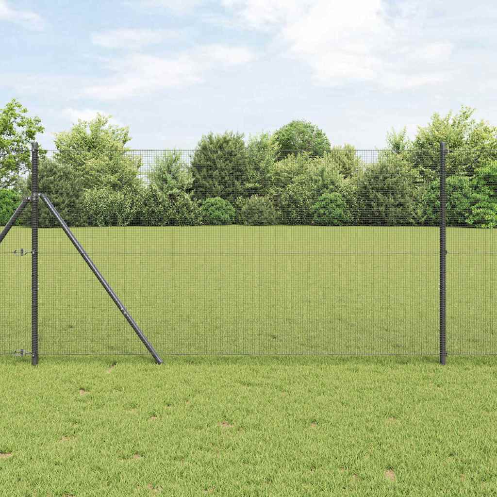 Vidaxl gelast draadhek met grondbevestiging 25 x 1 m pvc-coated staal