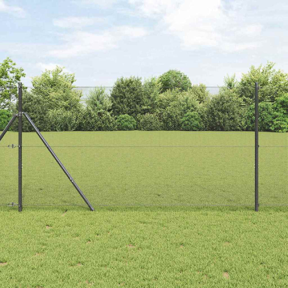 Vidaxl afrasteringspaal grijs 25 x 1 m (12 x 12 mm gaas) staal