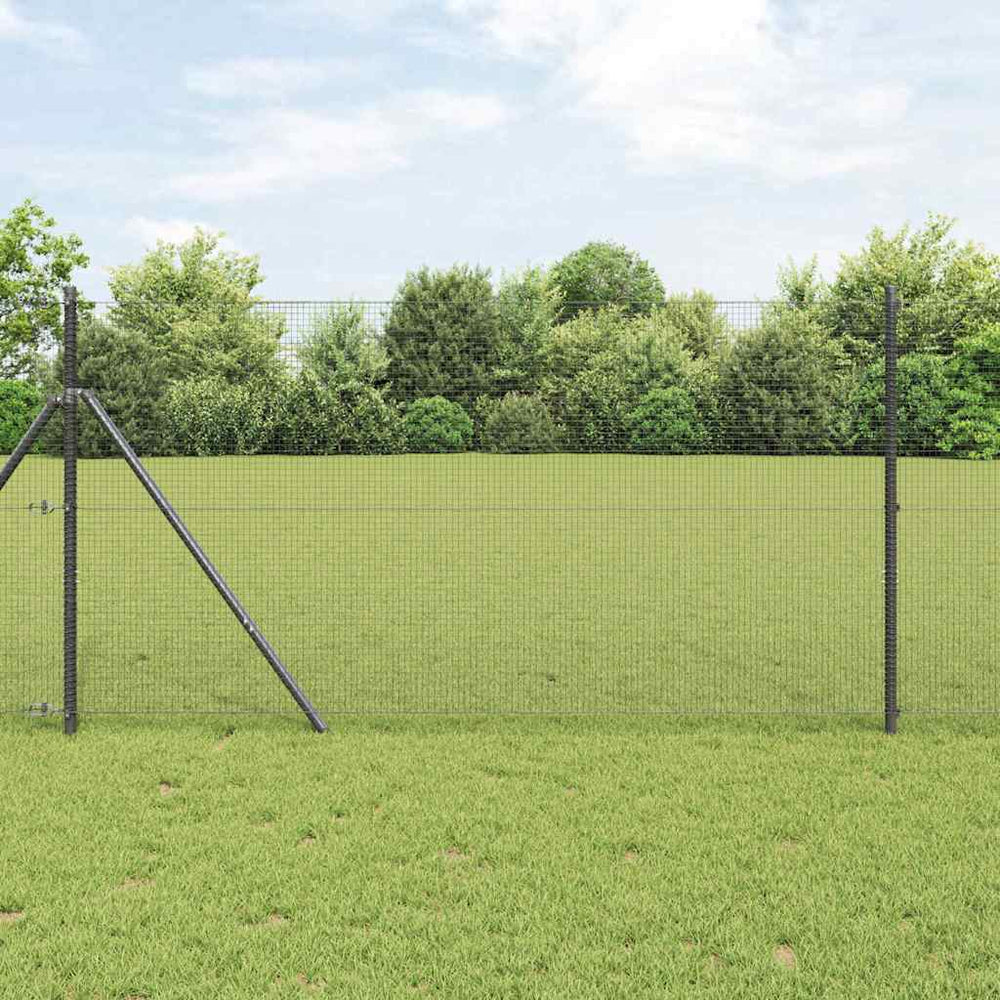 Vidaxl afrasteringspaal grijs 25 x 1 m (16 x 16 mm gaas) staal