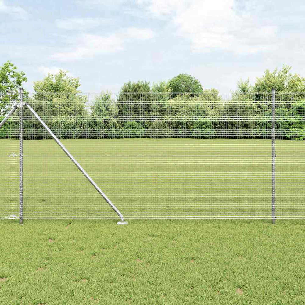 Vidaxl afrasteringspaal zilver 10 x 0,8 m (19 x 19 mm gaas) staal