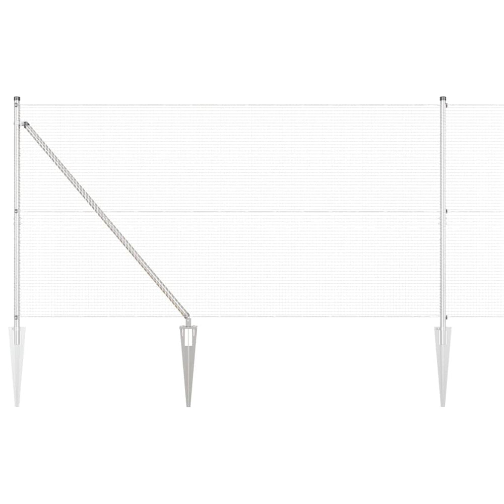 Vidaxl afrasteringspaal zilver 10 x 1,2 m (16 x 16 mm gaas) staal