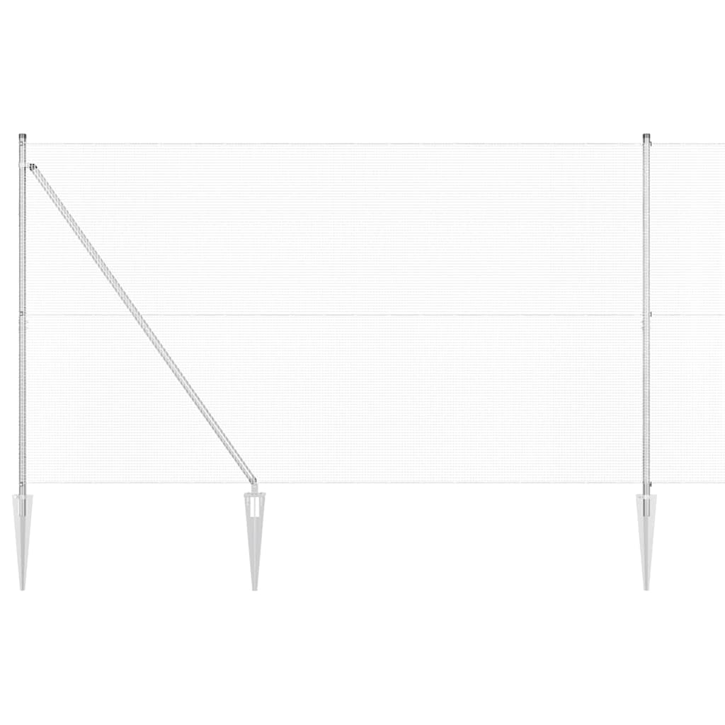 Vidaxl afrasteringspaal zilver 10 x 1,5 m (12 x 12 mm gaas) staal