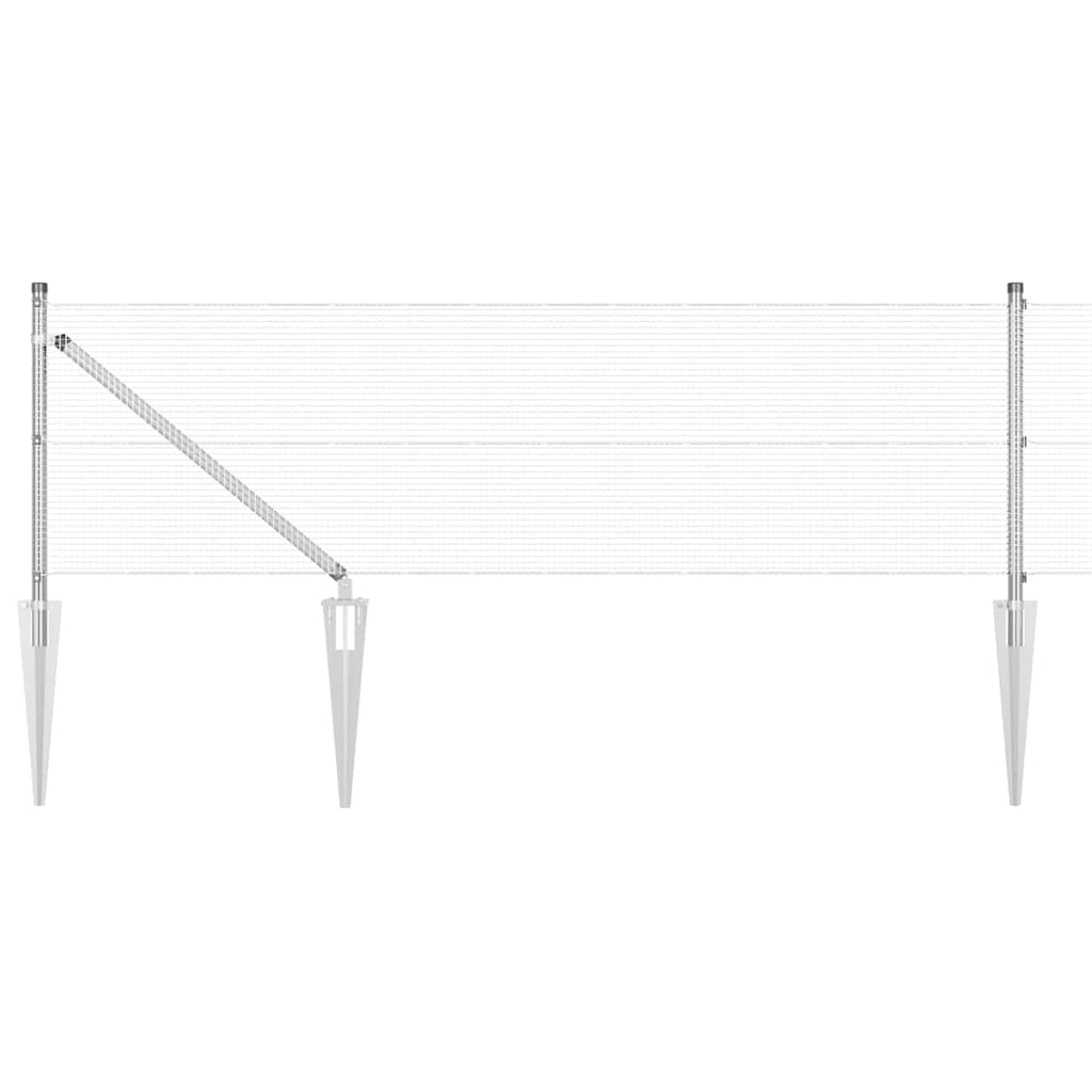 Vidaxl afrasteringspaal zilver 25 x 0,4 m (12 x 12 mm gaas) staal