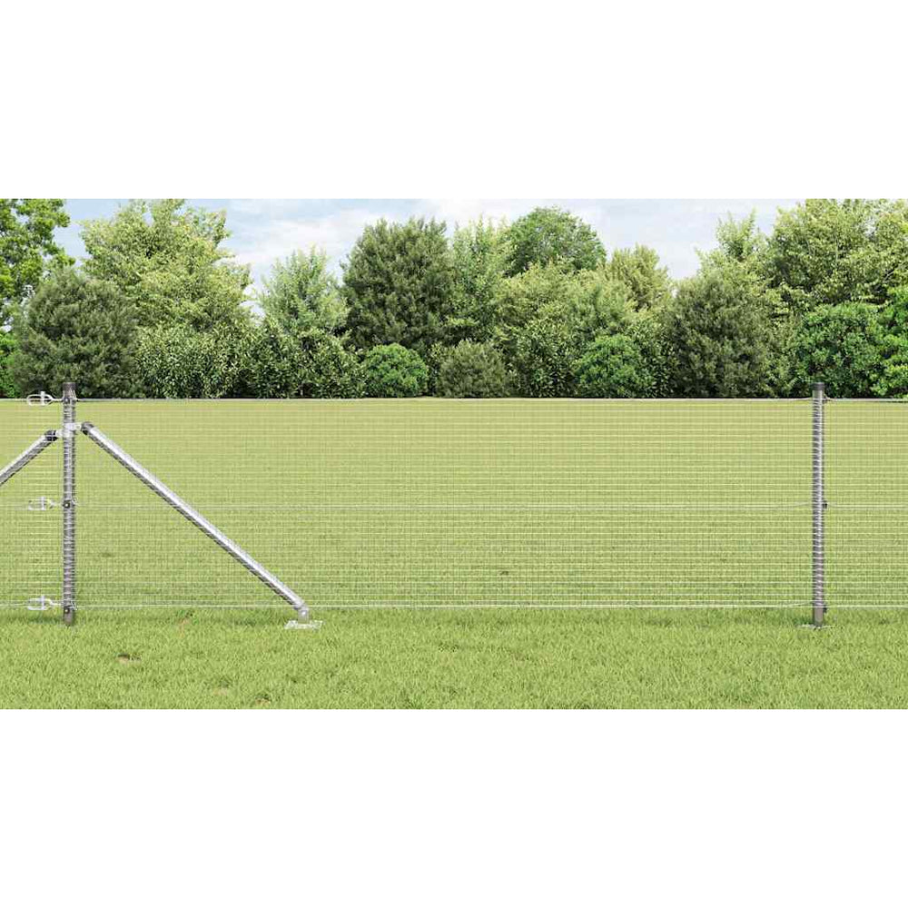 Vidaxl afrasteringspaal zilver 25 x 0,4 m (16 x 16 mm gaas) staal
