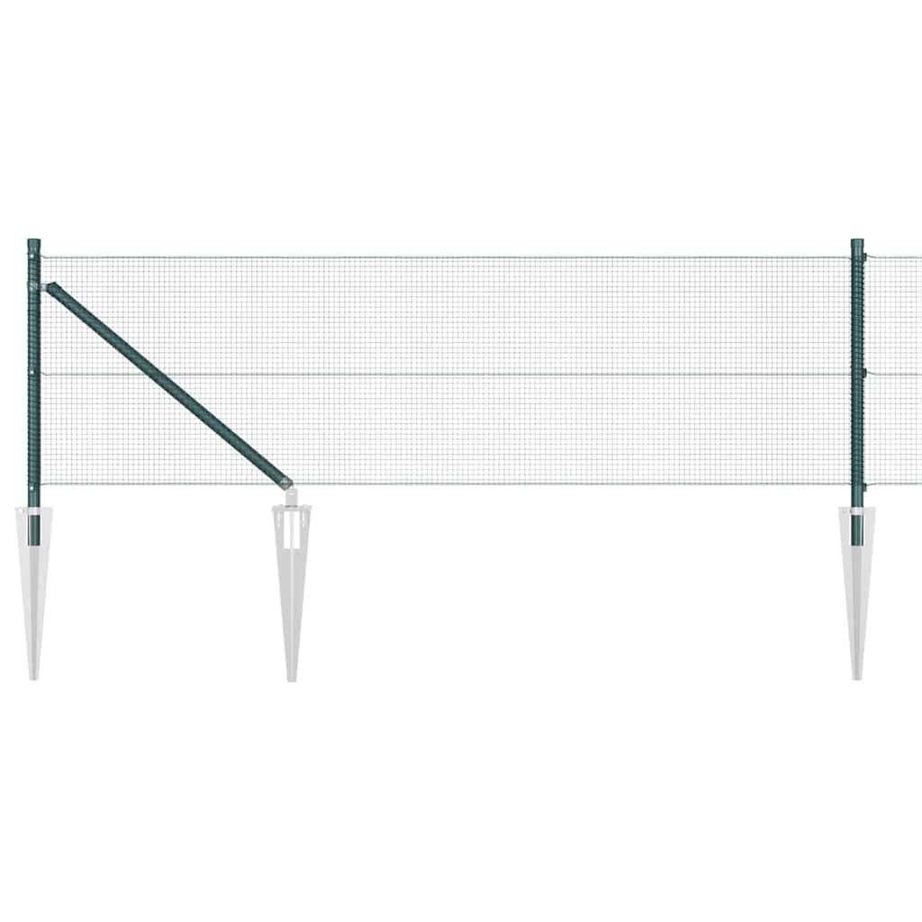 Vidaxl afrasteringspaal groen 10 x 0,5 m (12 x 12 mm mesh) staal