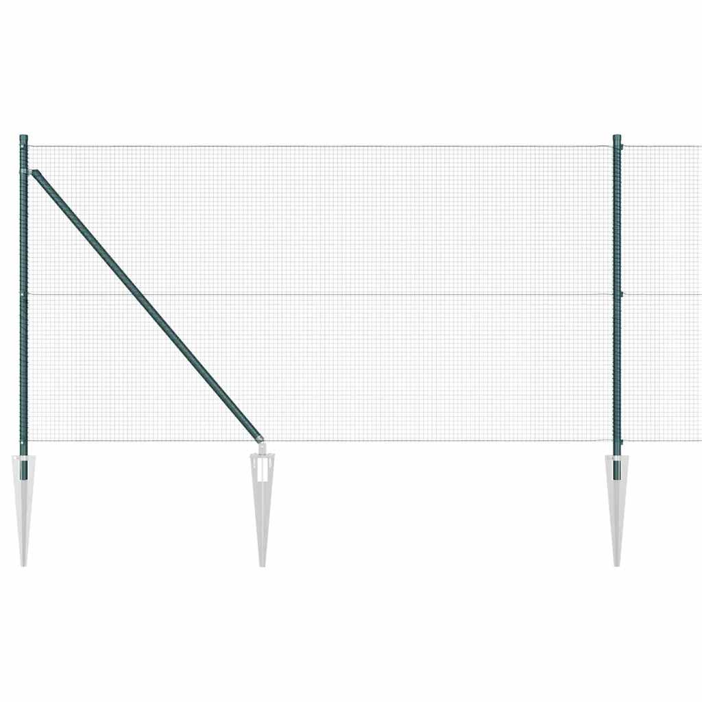 Vidaxl afrasteringspaal groen 10 x 1 m (16 x 16 mm gaas) staal