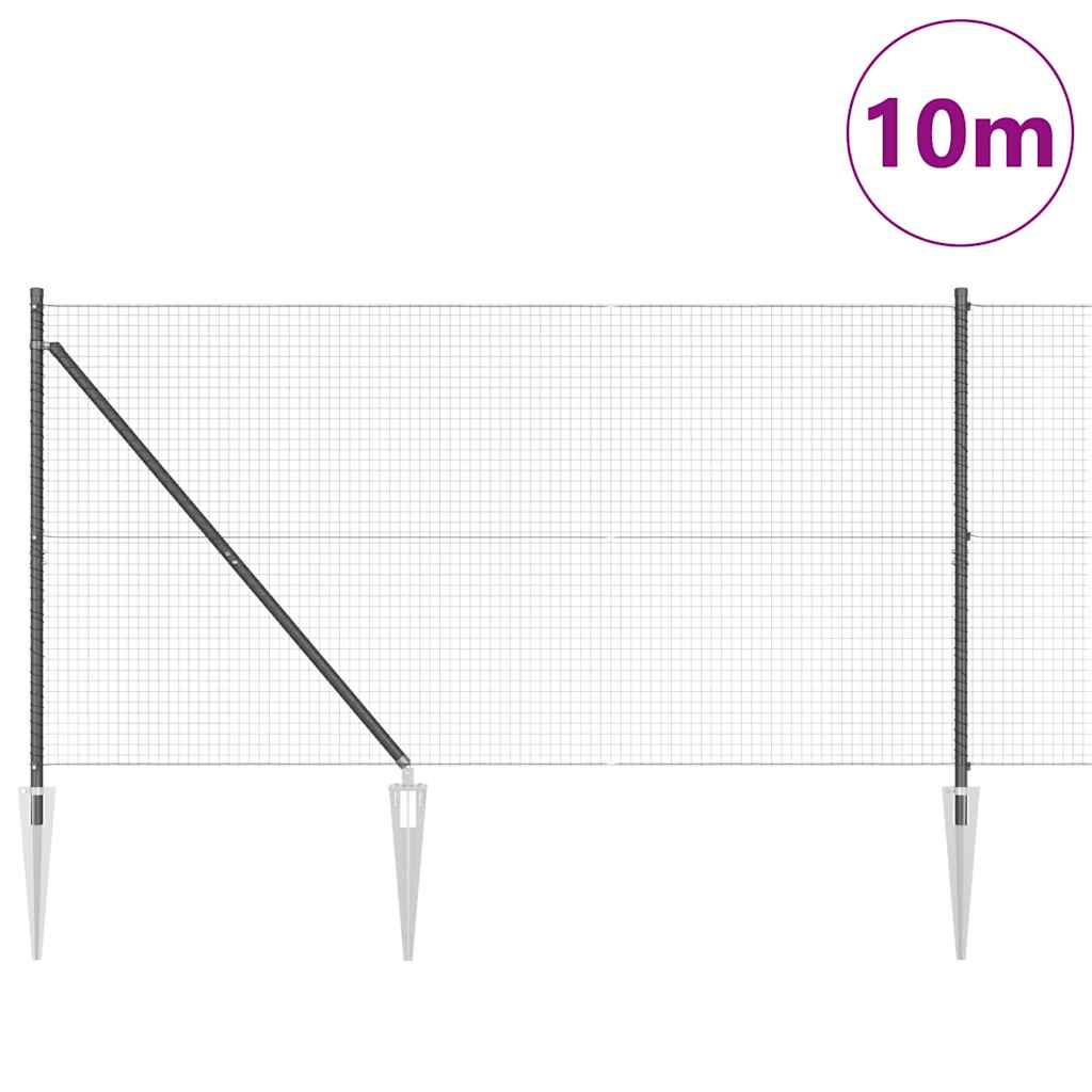 Vidaxl afrasteringspaal grijs 10 x 1,2 m (25 x 25 mm gaas)