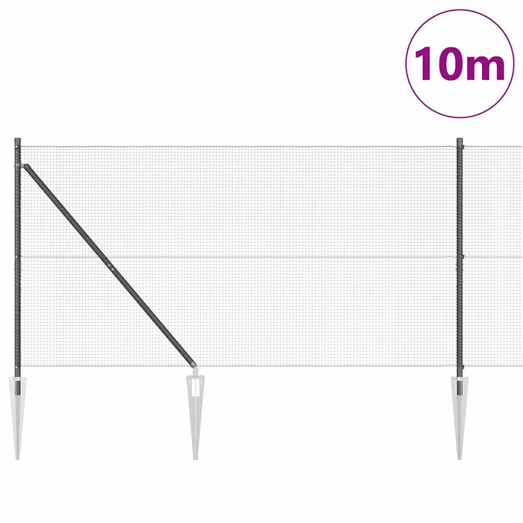 Vidaxl afrasteringspaal grijs 10 x 1,4 m (16 x 16 mm gaas)