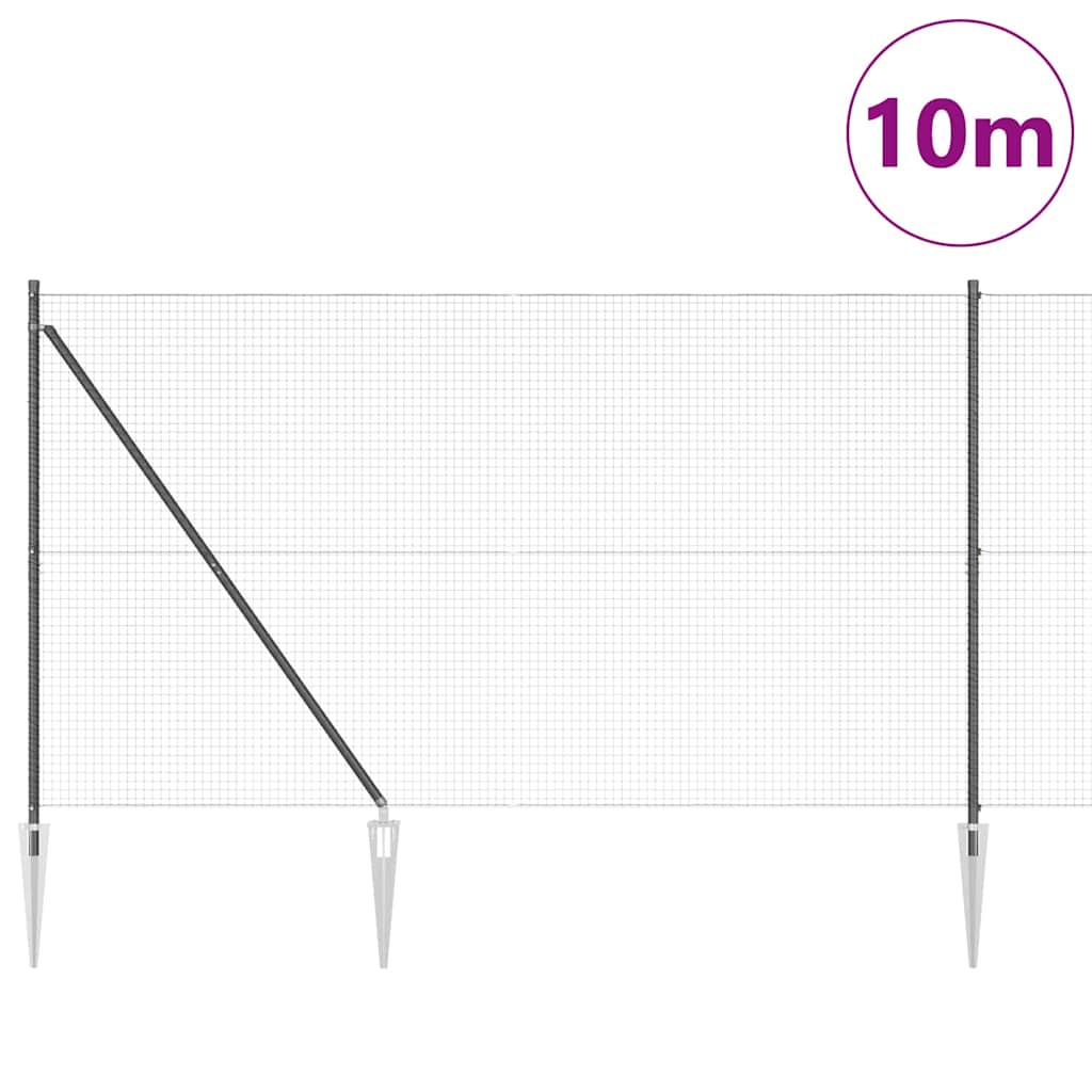 Vidaxl afrasteringspaal grijs 10 x 1,6 m (25 x 25 mm gaas)