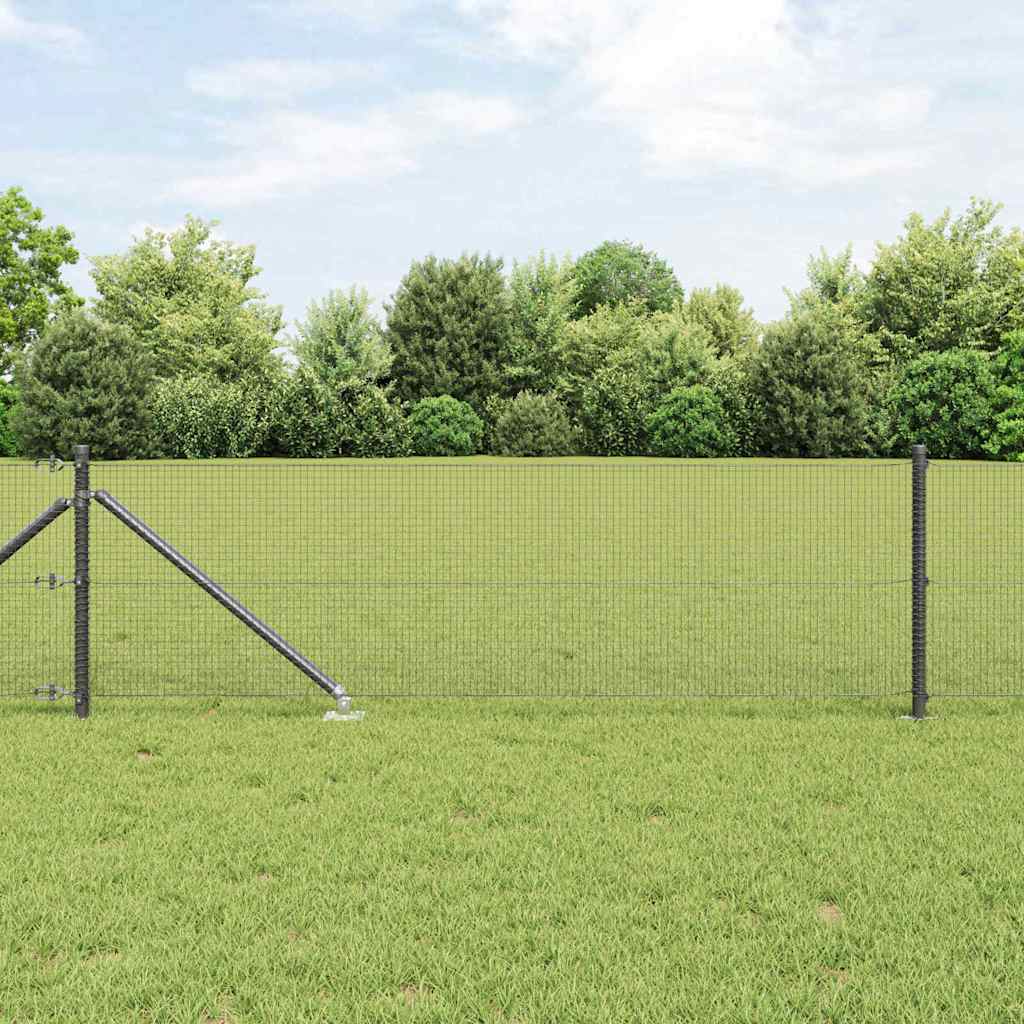 Vidaxl afrasteringspaal grijs 25 x 0,4 m (16 x 16 mm gaas)