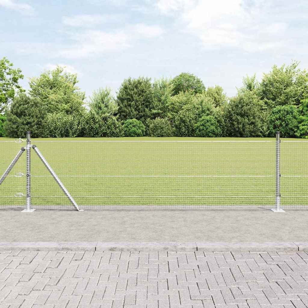 Vidaxl afrasteringspaal zilver 10 x 0,5 m (16 x 16 mm gaas) staal