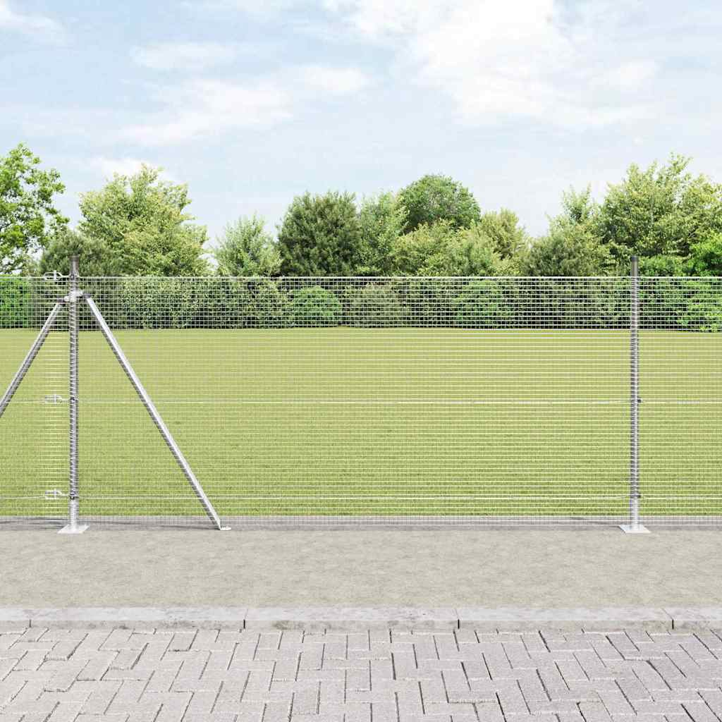 Vidaxl afrasteringspaal zilver 10 x 0,8 m (16 x 16 mm gaas) staal