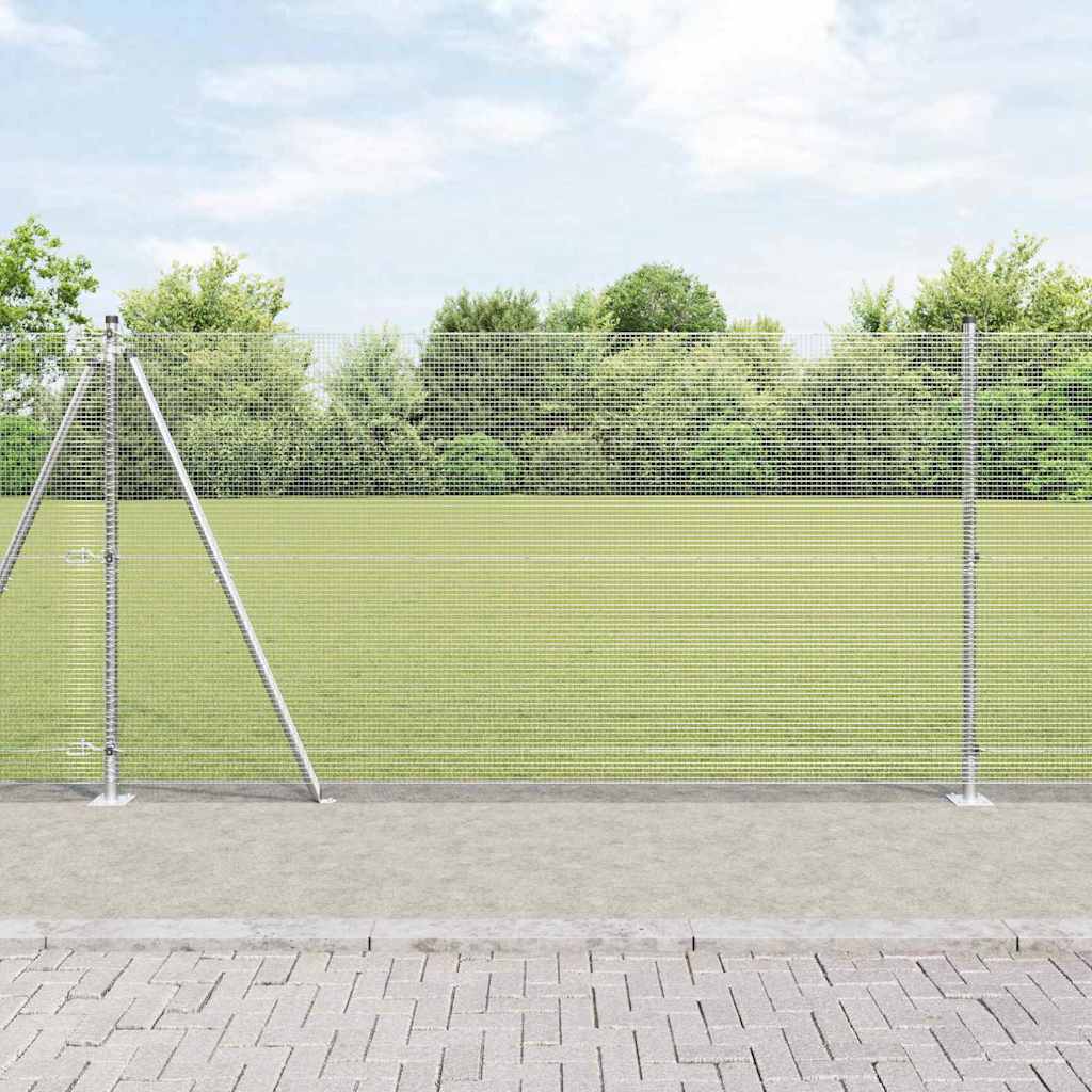 Vidaxl afrasteringspaal zilver 10 x 1,2 m (12 x 12 mm gaas) staal