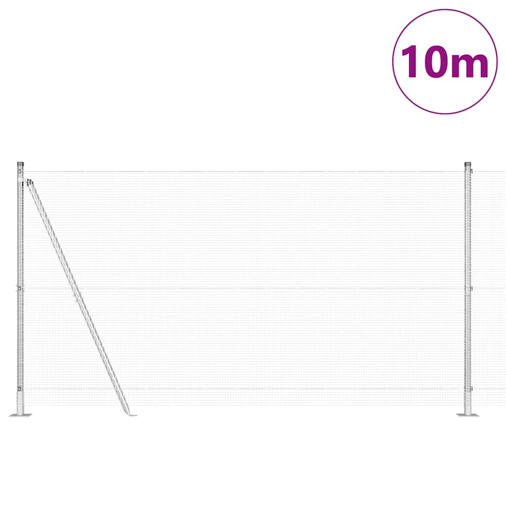 Vidaxl afrasteringspaal zilver 10 x 1,2 m (12 x 12 mm gaas) staal