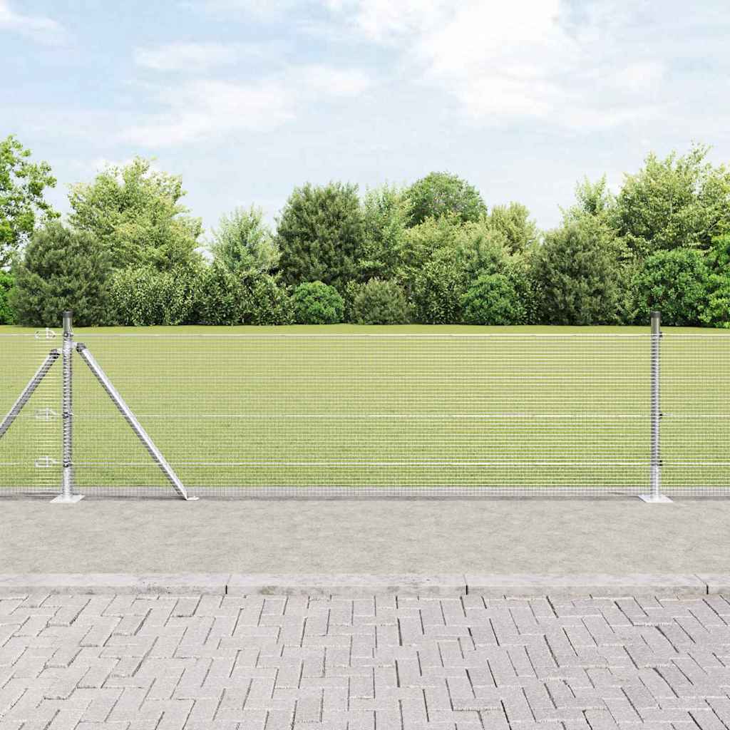 Vidaxl afrasteringspaal zilver 25 x 0,4 m (12 x 12 mm gaas) staal