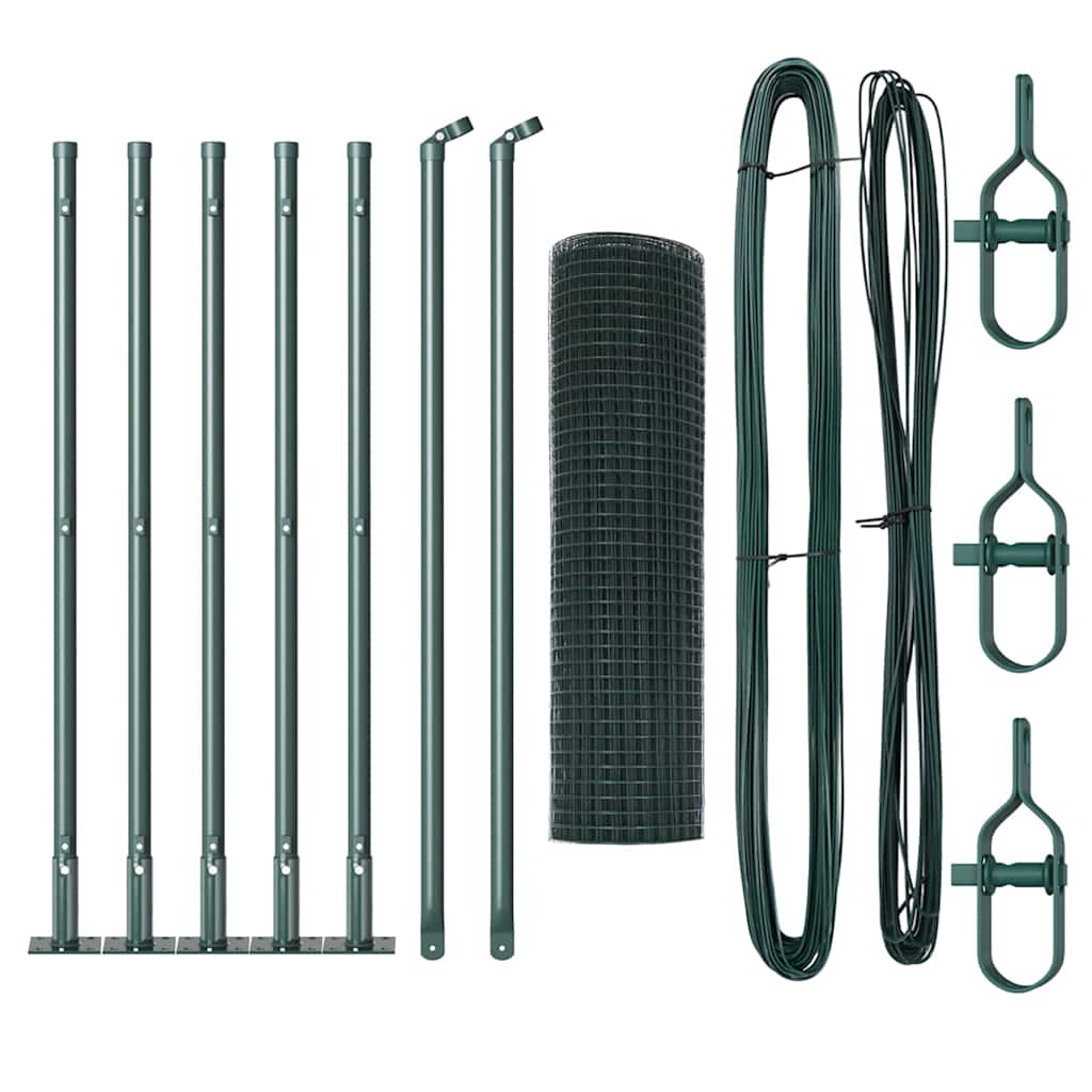 Vidaxl afrasteringspaal groen 10 x 0,5 m (25 x 25 mm gaas) staal