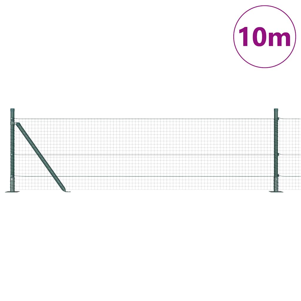 Vidaxl afrasteringspaal groen 10 x 0,5 m (25 x 25 mm gaas) staal