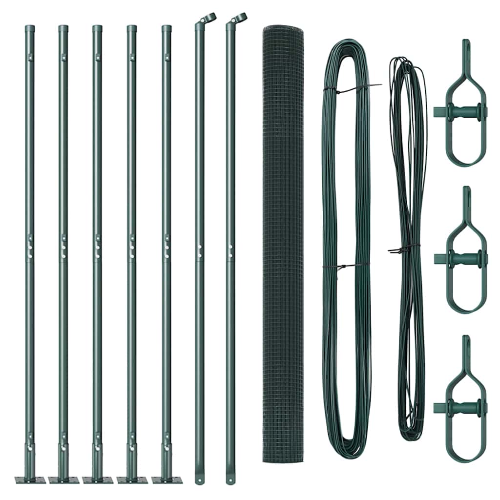 Vidaxl afrasteringspaal groen 10 x 1,5 m (12 x 12 mm gaas) staal