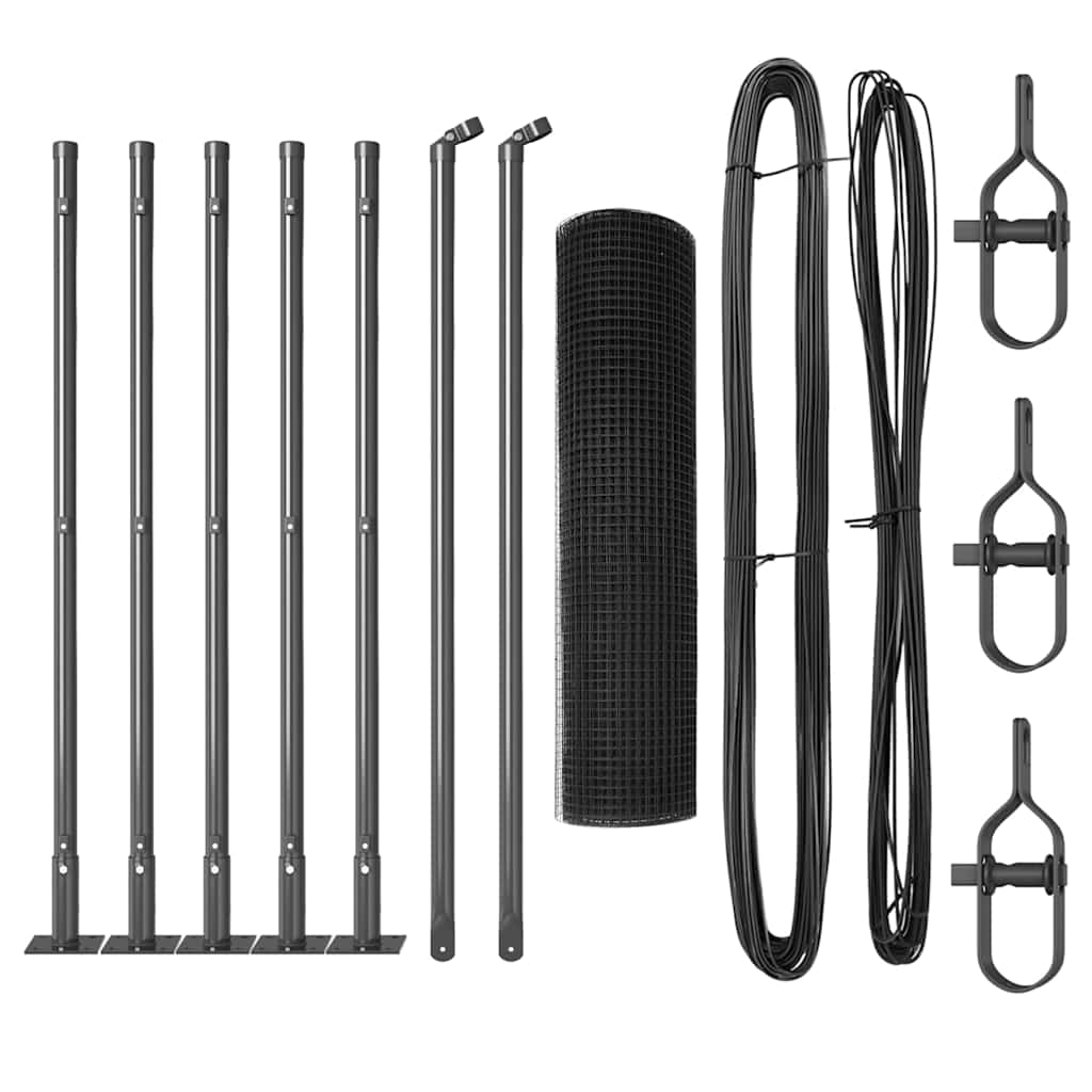 Vidaxl afrasteringspaal grijs 10 x 0,5 m (19 x 19 mm gaas) staal