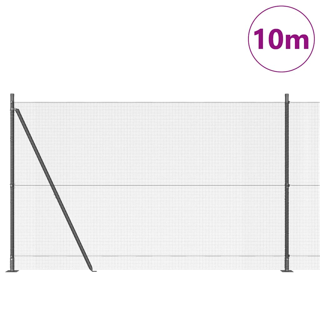 Vidaxl afrasteringspaal grijs 10 x 1,4 m (12 x 12 mm gaas)