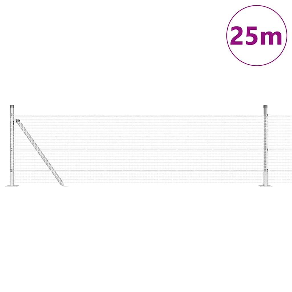 Vidaxl afrasteringspaal grijs 25 x 0,6 m (12 x 12 mm gaas)