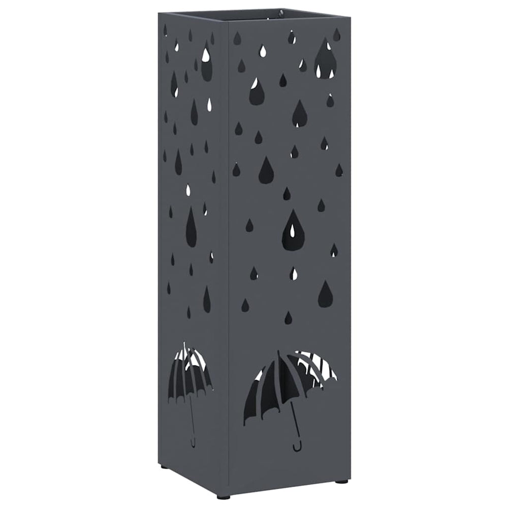 Vidaxl paraplu standaard antraciet 15,5 x 15,5 x 49 cm metaal