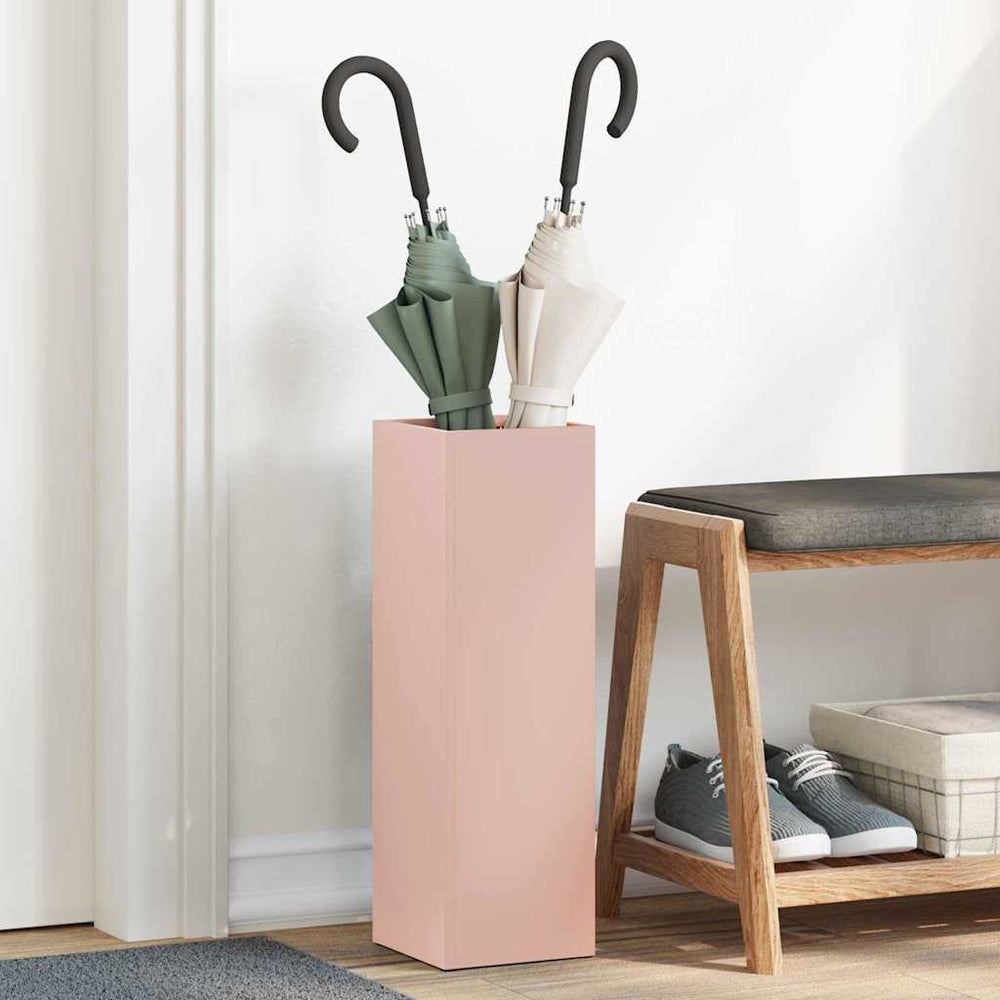 Vidaxl paraplu standaard met opslag roze 15,5 x 15,5 x 49 cm metaal