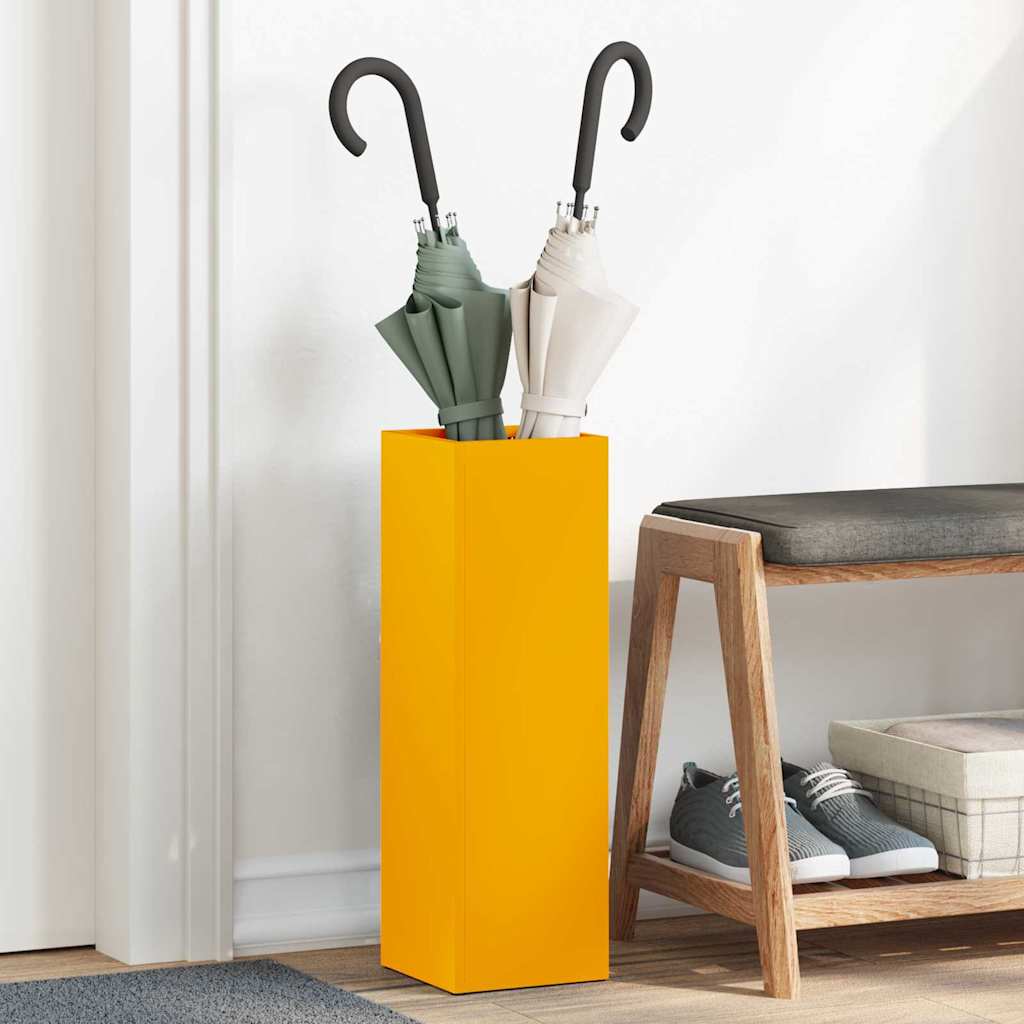 Vidaxl paraplu standaard mosterdgeel 15,5 x 15,5 x 49 cm metaal
